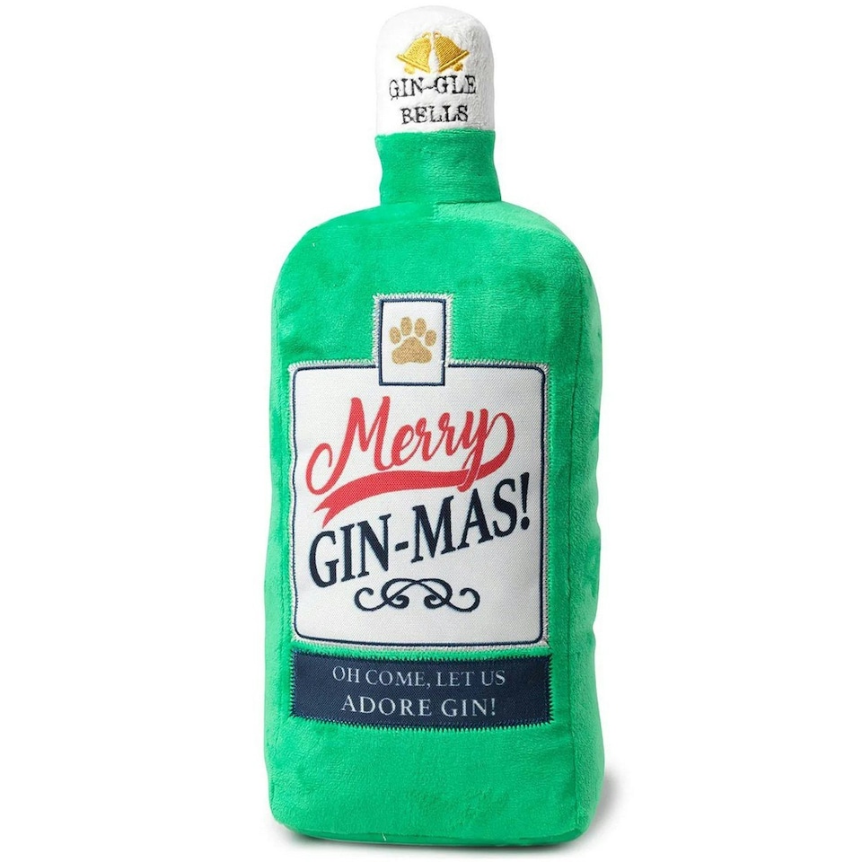 image 1 of House Of Paws Merry Gin-Mas Jumbo Dog Squeak Toy - Green/White - One Size