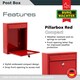 image 2 of Burg-Wachter Compact Wall Mounted Galvanised Steel Post Box - 26x33x9cm Red