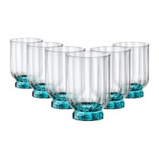 Bormioli Rocco Florian Double Whisky Glasses - 375ml - Blue - Pack of 6 Blue