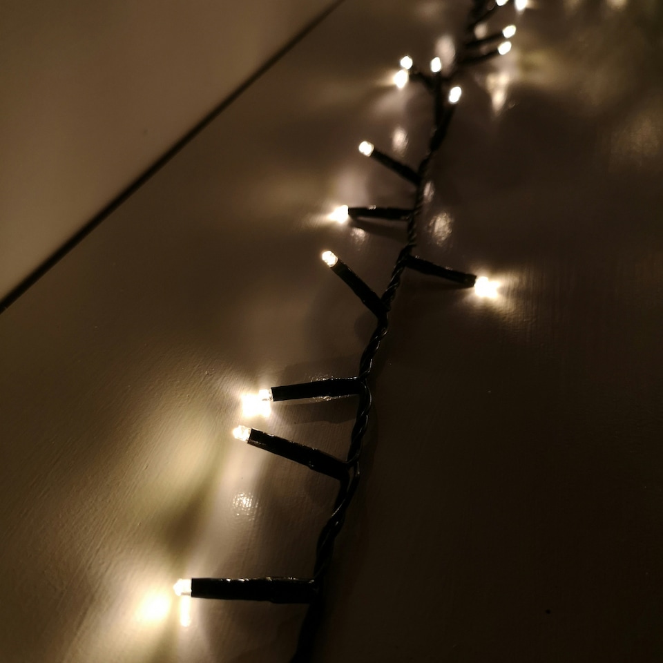 image 1 of 500 LED 12.5m Indoor Outdoor Christmas Multi Function Mains Operated String Lights with Timer in Warm White