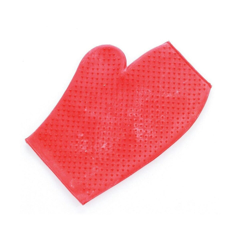 Lincoln Rubber Grooming Mitt - Red - One Size