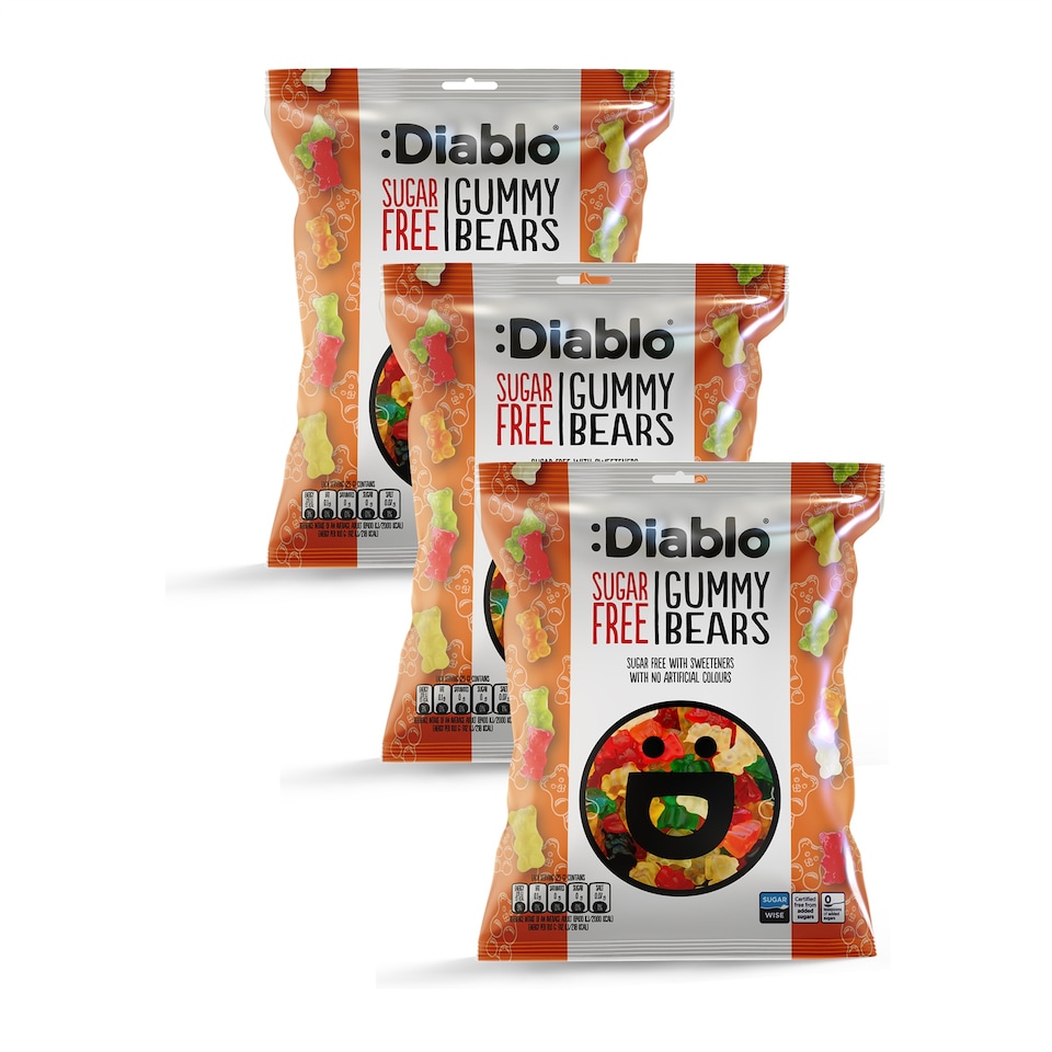 image 1 of Diablo Sugar Free Gummy Bears 75g 3 Pack