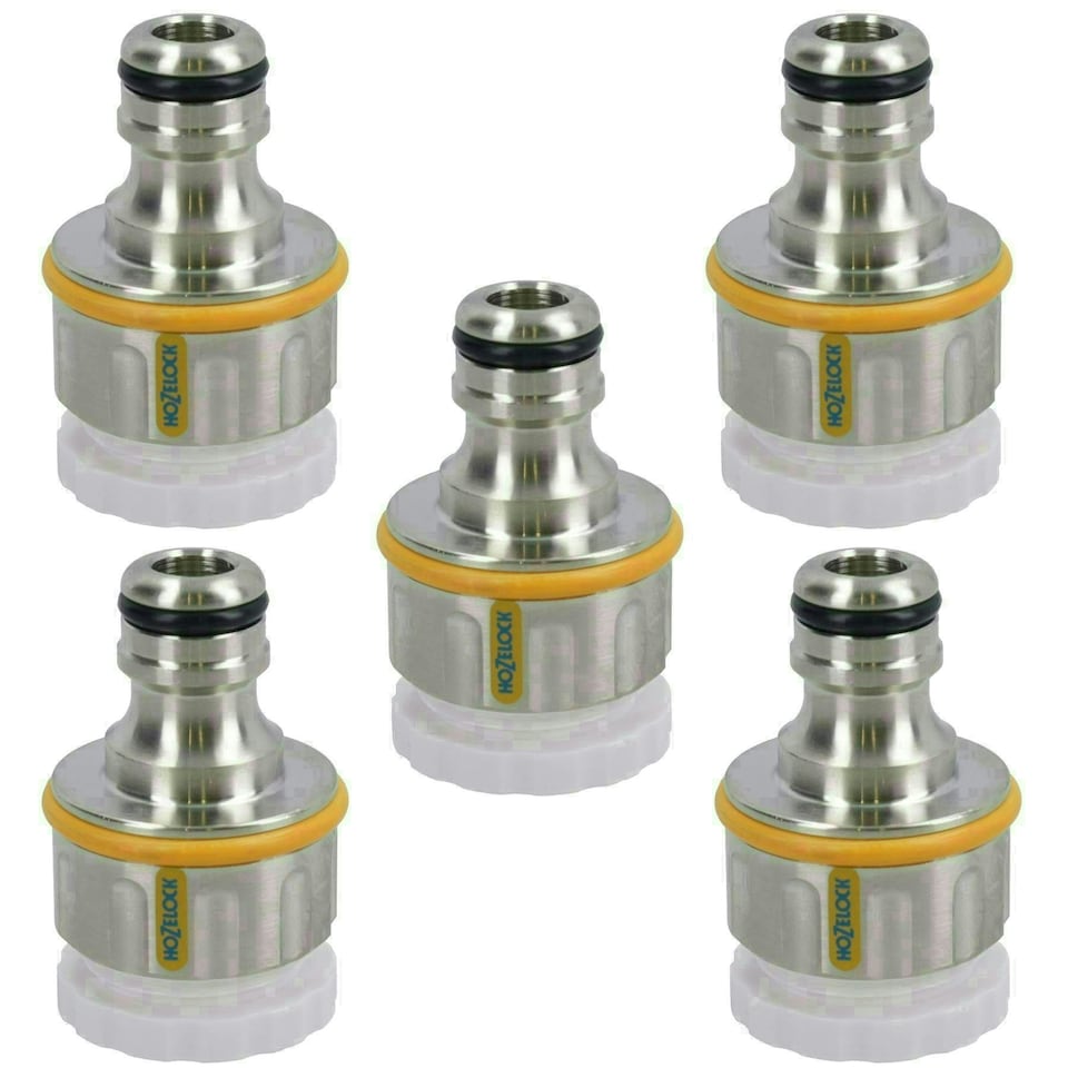 image 1 of Hozelock Outdoor Garden Tap Hose Threaded Tap Connector 3/4in - 1/2in 5pc