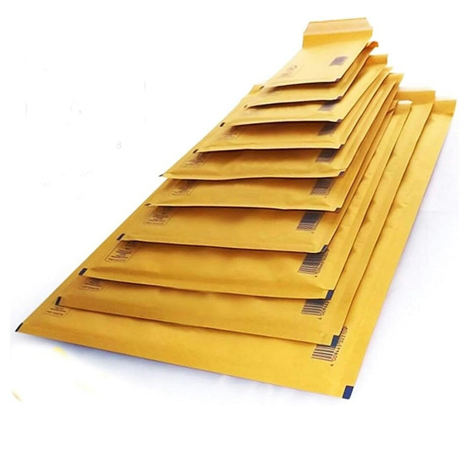 image 1 of 50 x Size 2 (120 x 215mm) Arofol Classic Gold Bubble Lined Envelopes Bags Gold | One Size