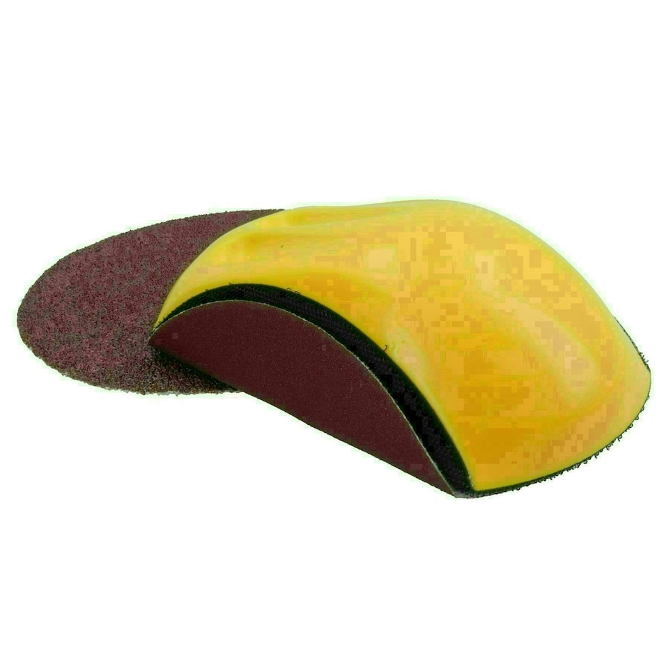 image 1 of Sanding Block Hook/Loop With 3 Discs Yellow 85 x 150 mm 3 Pads / Discs DA Sil231