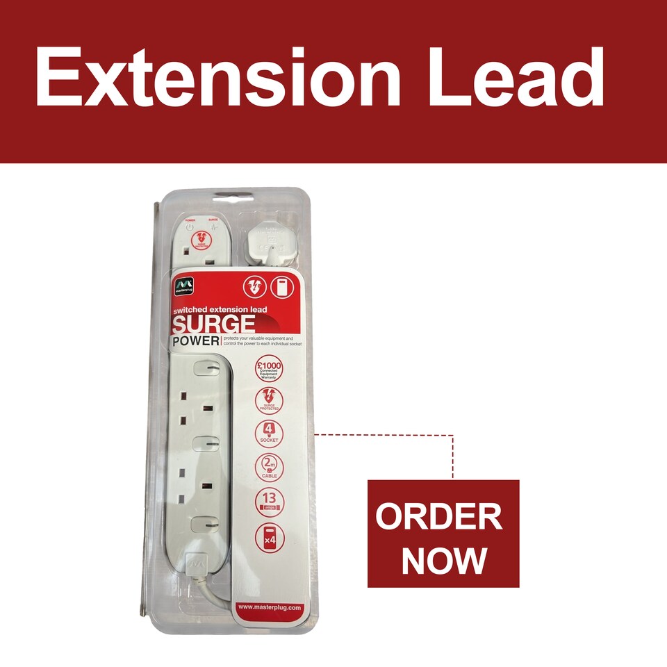 image 1 of Masterplug 4 Socket Surge Protected Extension Lead With Individual Switches
