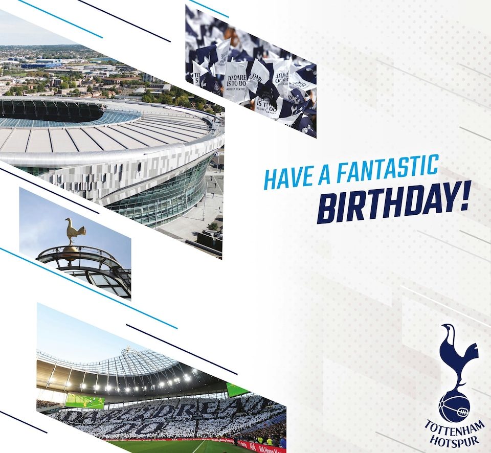 image 1 of Tottenham Hotspur FC Personalise Birthday Card With Sticker Sheet