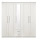 image 10 of Ripon Tall 5 Door 2 Drawer Single Mirror Wardrobe in White Ash (Ready Assembled) | White | White Ash