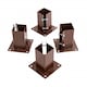 image 1 of 4x Heavy Duty Bolt Down Fence Post Shoe Grip Holder - 75 x 75mm | Brown | 4