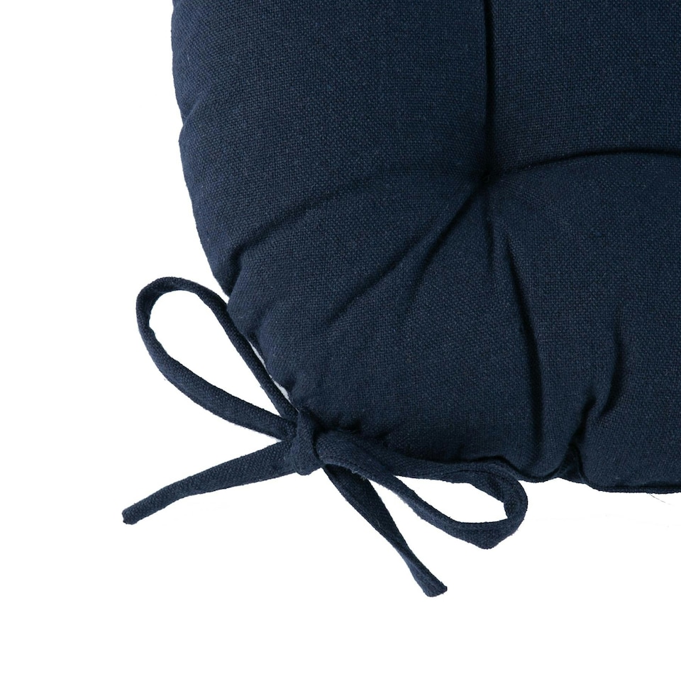 image 1 of Harbour Housewares Round Garden Chair Seat Cushions - Navy - Pack of 4 Blue