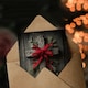 image 3 of Christmas Card Wooden Cross With Pine Holly and Red Bow