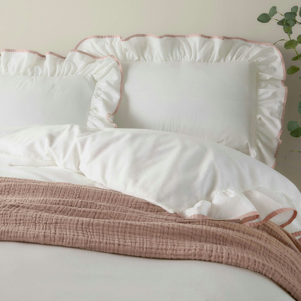 image 1 of Wylder Blousey Cotton Ruffle Double Duvet Cover Set Multi | Double
