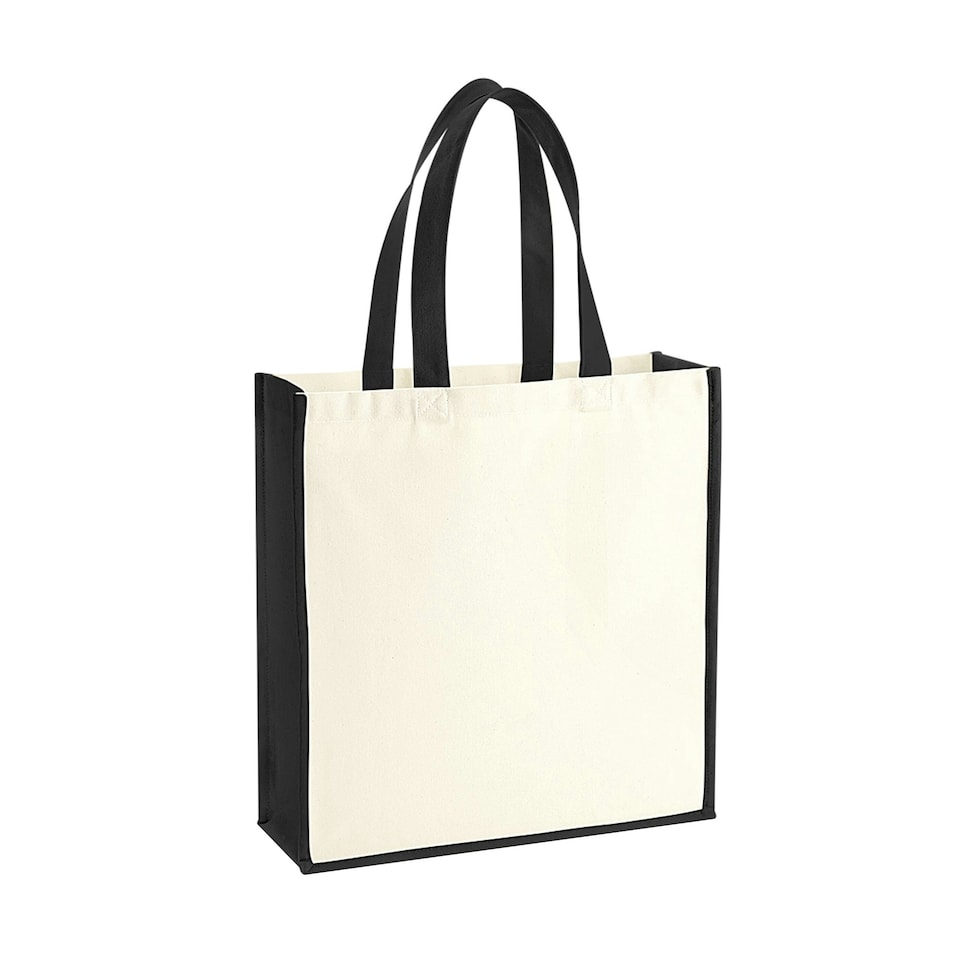 Westford Mill Gallery Canvas Tote - Natural/Black - One Size (UTBC5398) | Multi