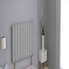Silver Linen 9 Panel Headboard Silver | 2FT6 Small Single 26"inch Headboard