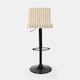 image 8 of OHS 2 x Faux Fur Ribbed Swivel Height Adjustable Counter Bar Stools Black