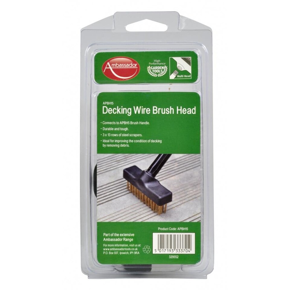 Ambassador Decking Wire Brush Head | Black | Black | One Size | 1