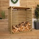 image 3 of 123cm x 115cm Large Wooden Outdoor Garden Patio Log Store Shed