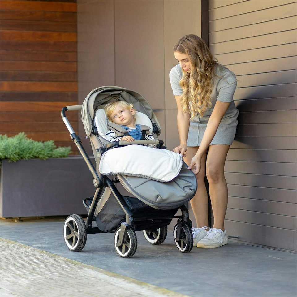 image 1 of Jane Kaizen Universal Footmuff Grey | Oak Milk