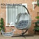 image 5 of Outsunny Hanging Egg Chair Outdoor Indoor Swing Chair, Folding Basket | Multi | One Size