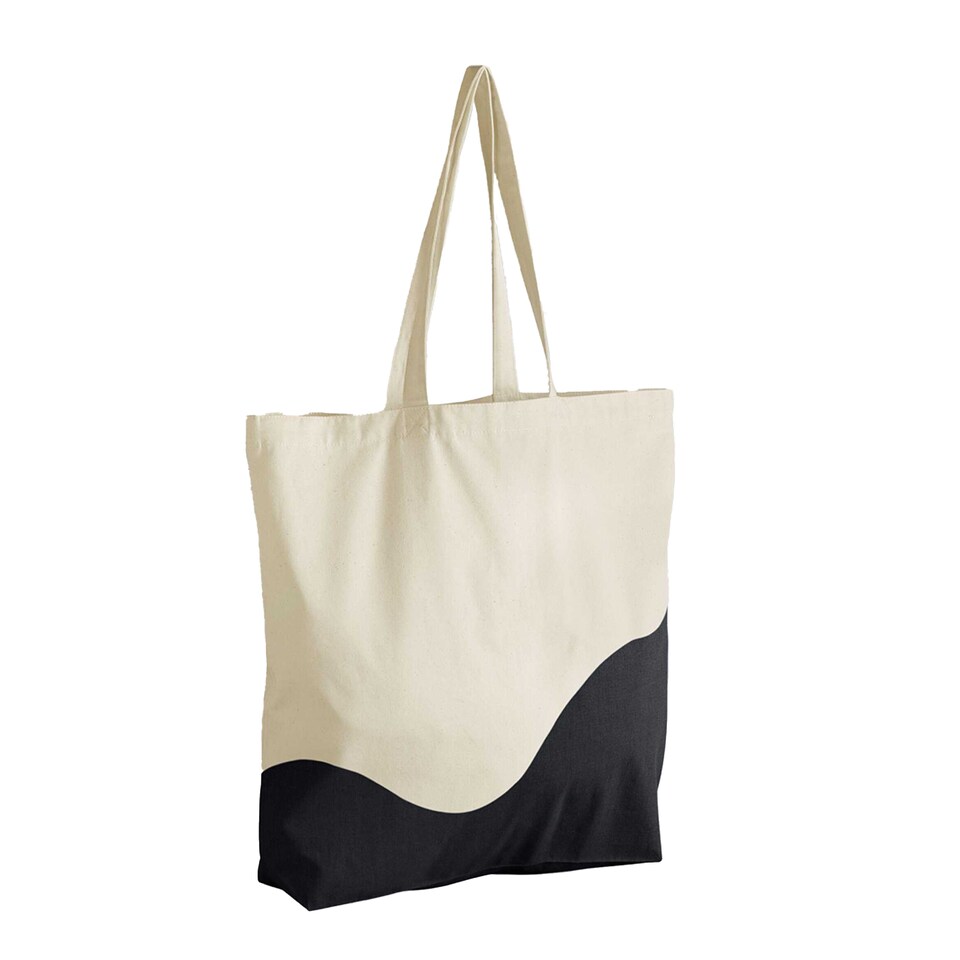 image 1 of Westford Mill Wave Pattern Maxi Tote Bag | Multi | Natural/Black | One Size | 1