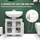 image 4 of COSTWAY Pedestal Sink Storage Cabinet with 2 Doors White