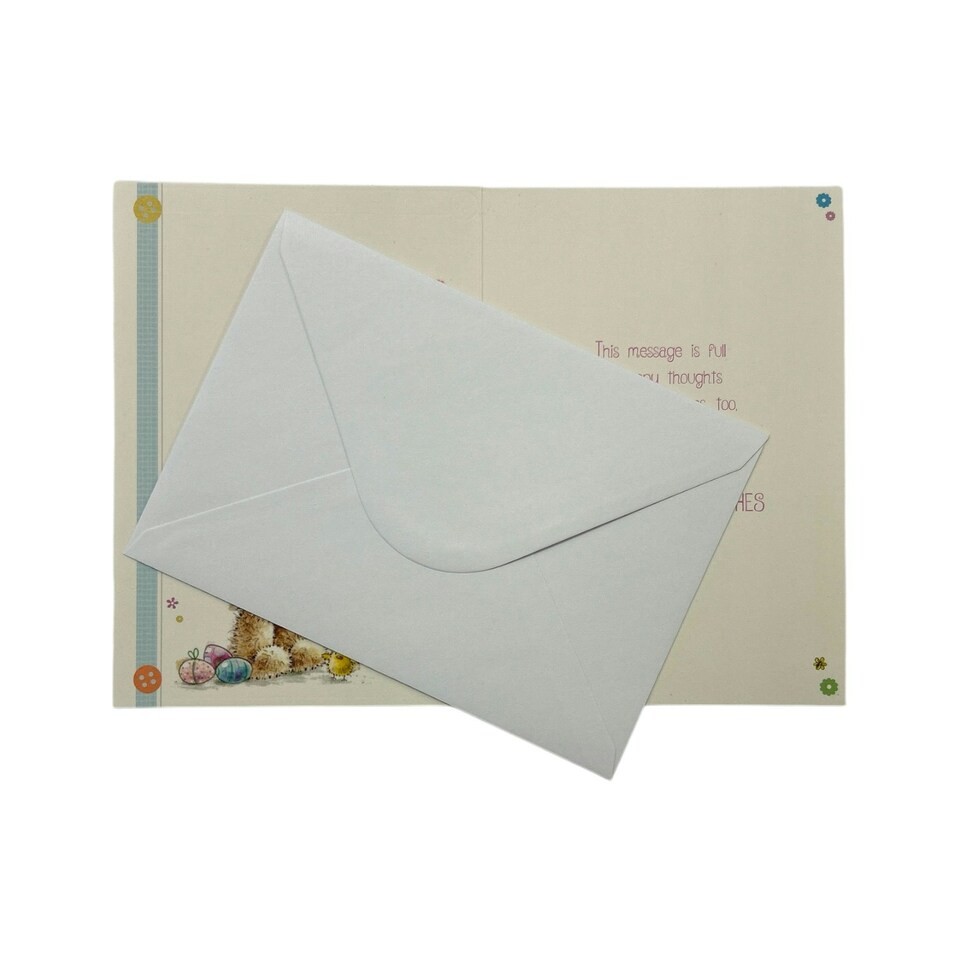 image 1 of For A Dear Niece Cute Teddy & Bouquet Design Easter Card