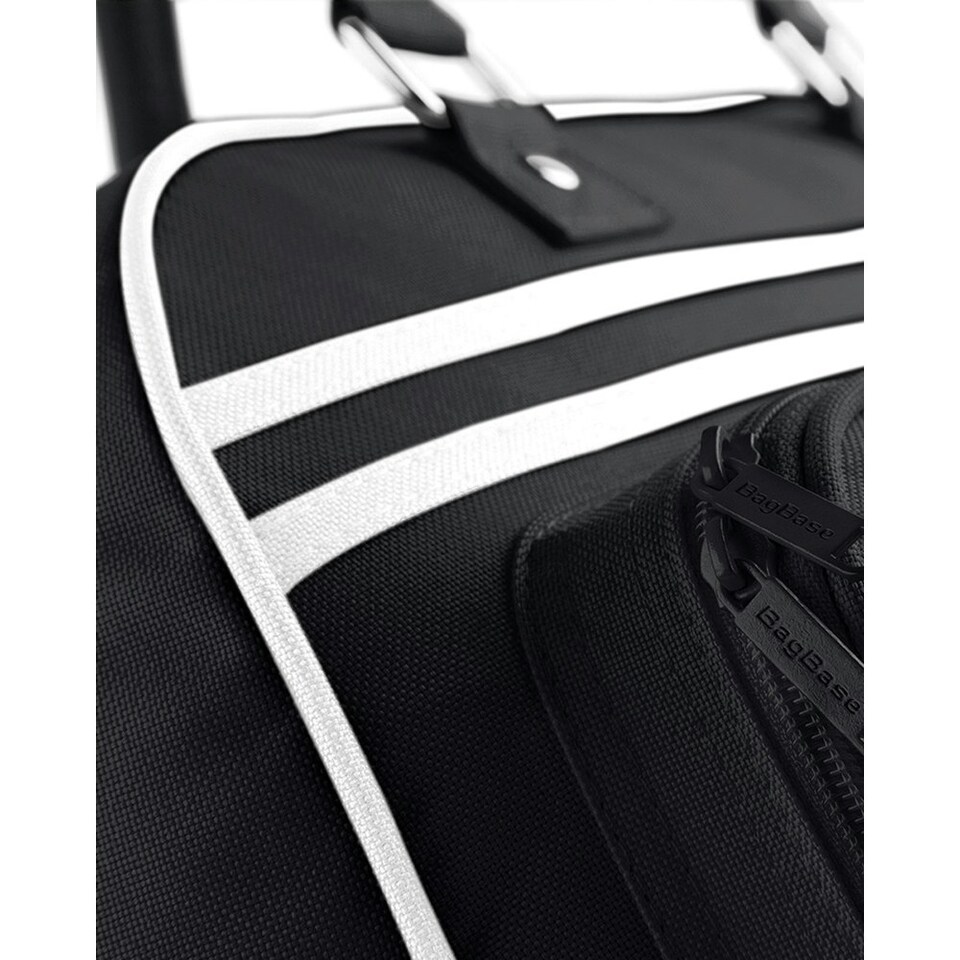 image 1 of Bagbase Retro Bowling Bag (23 Litres) - Black/White - One Size Black | One Size