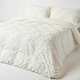 image 1 of Homescapes White Diamond Cotton Tufted Duvet Cover Set - Super King White | Super King