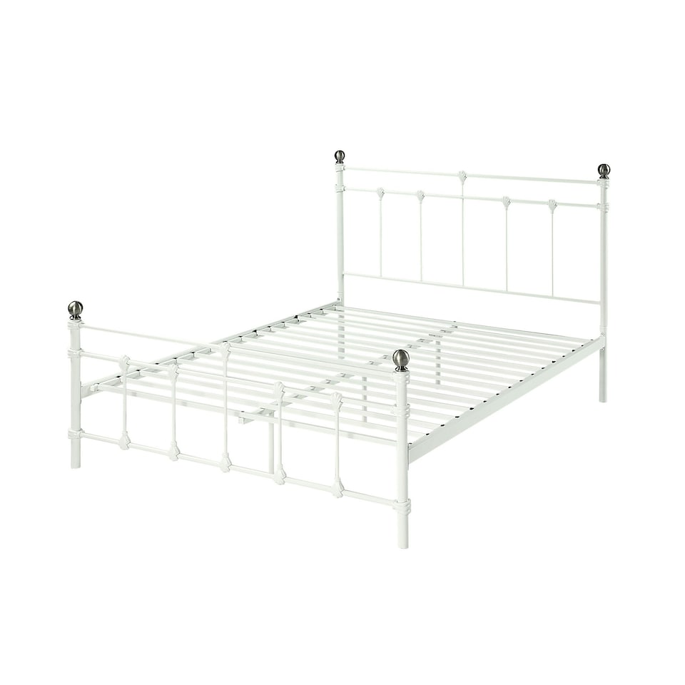 image 1 of Bayford Traditional Vintage Style White Metal Bed Frame (King) | White | White | King