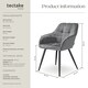 image 6 of Dining Chair Marilyn - velvet look, quilted pattern | Grey | grey/black | 4