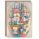 image 1 of Piet Mondrian Art Card Composition in Oval with Colour Planes