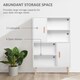 image 4 of HOMCOM Sideboard Bookshelf Free Standing Bookcase Shelves Unit Display Storage Cabinet w  Adjustable Shelves, Wooden Leg, Two Doors, White