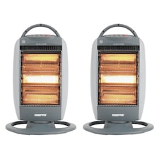 GEEPAS 1200W Halogen Heater Pack of 2 - Grey