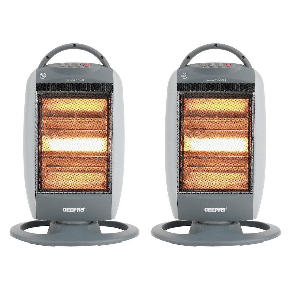 image 1 of GEEPAS 1200W Halogen Heater Pack of 2 - Grey