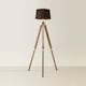 image 4 of ValueLights Clipper Light Wood Tripod Floor Lamp Black Taper Shade