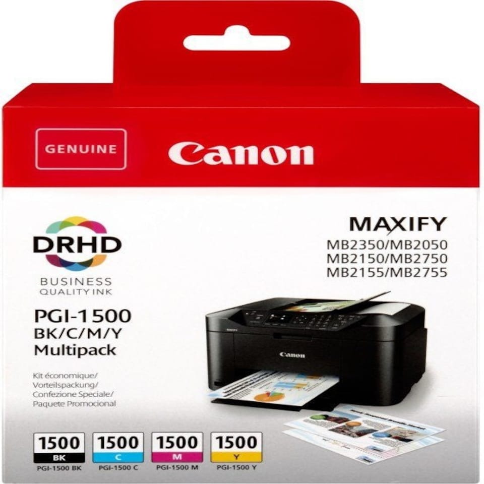 Canon PGI-1500 Black & Colour Standard Ink Cartridge 1x4ml + 3x4.5ml - 9218B006 N/A