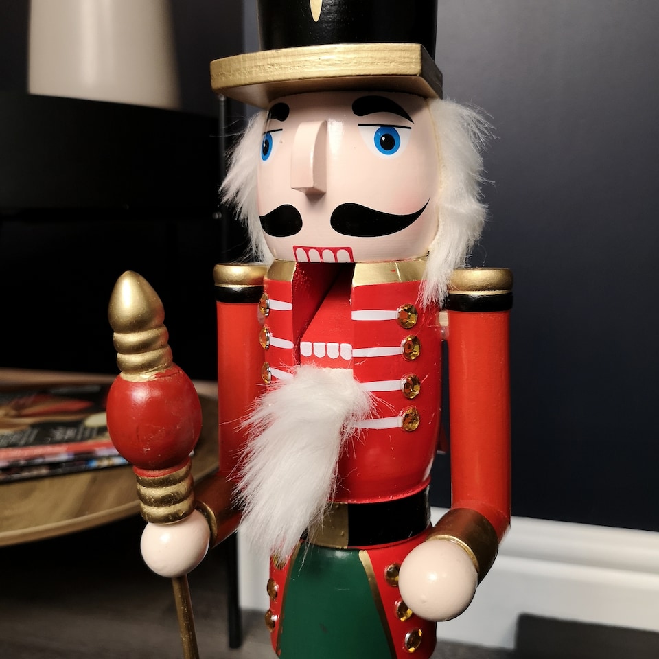 image 1 of 50cm Red Countdown Wooden Christmas Nutcracker Decoration