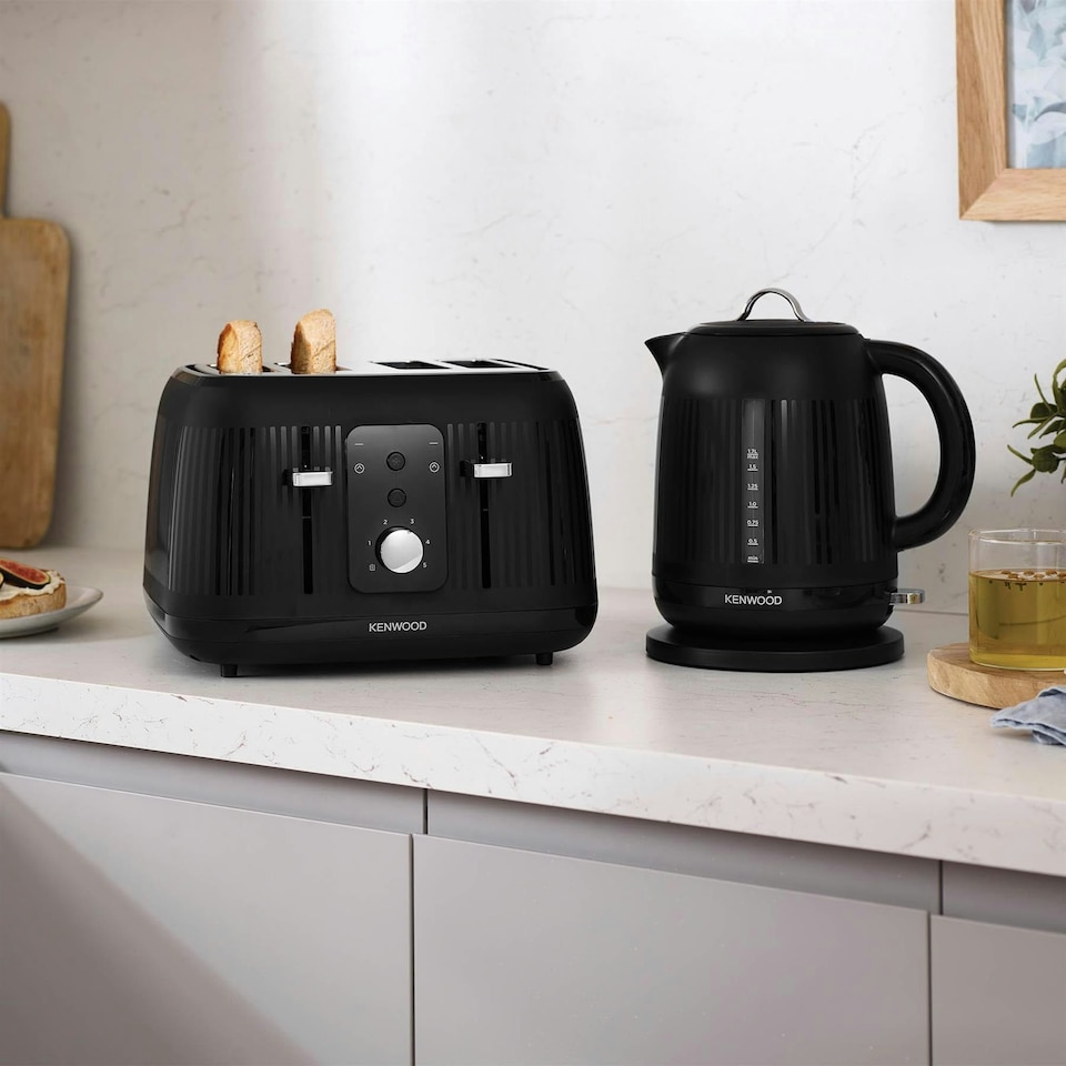 image 1 of Kenwood Dawn 1.7L Kettle & 4 Slice Toaster Set, Midnight Black