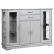 image 1 of COSTWAY Kitchen Buffet Sideboard Storage Cupboard Grey Grey