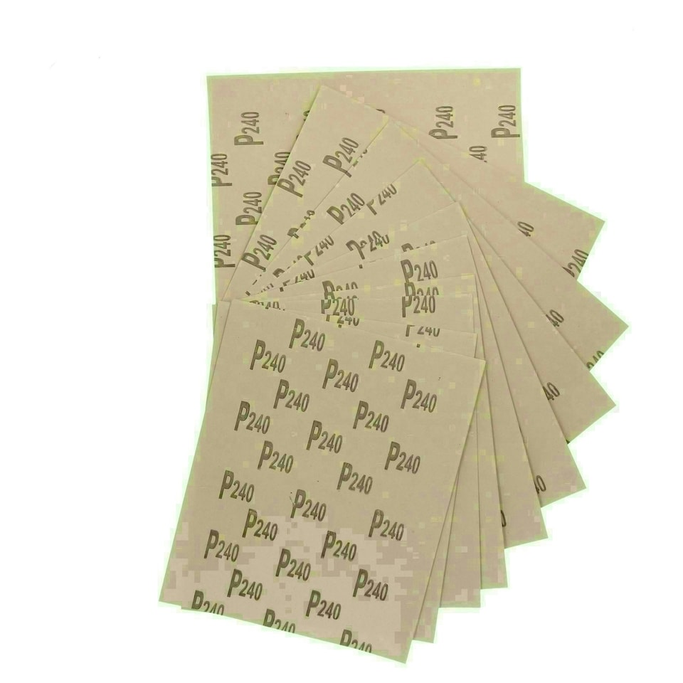image 1 of 20pc Assorted Sandpaper Sanding Sheets for Metal Wood Plastic Fine 240 Grit