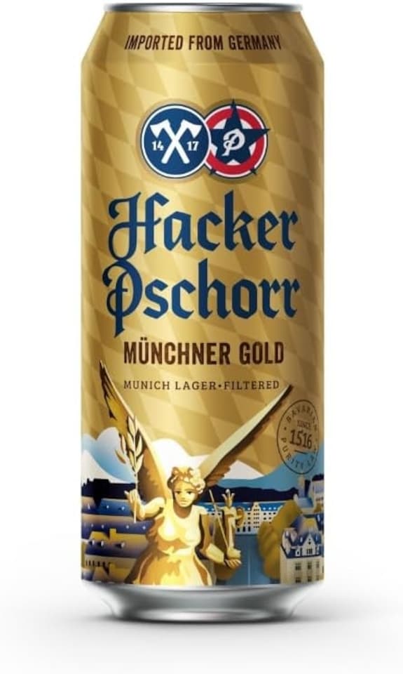 image 1 of Hacker Pschorr Munchener Gold German Lager 24 x 500ml cans
