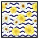 image 2 of Bright yellow flowers & zig zags (Picutre Frame) White | XS
