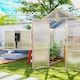 image 6 of Outsunny 6.6 x 6ft Wooden Polycarbonate Greenhouse with Lockable Door, Brown | Brown | Brown | 1