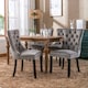 image 2 of Romsey Set of 4 Modern Velvet Dining Chairs with Solid Oak Legs