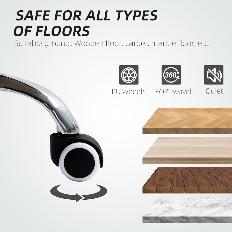 image 1 of HOMCOM Executive Office Chair, Home Office Chair with Swivel Wheels, Reclining Backrest, Retractable Footrest, Cream White