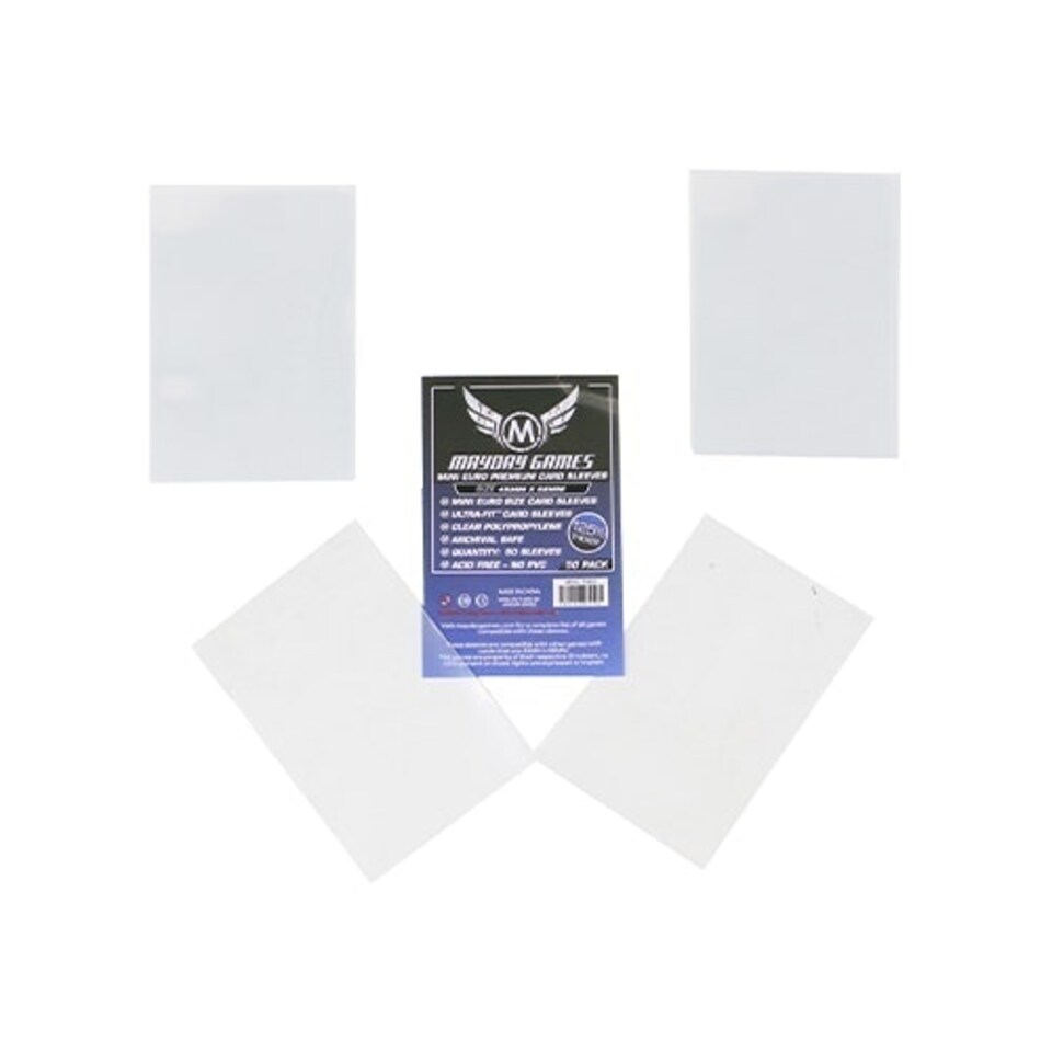 image 1 of Mayday Premium 50 Clear Mini European Card Sleeves 45 x 68mm