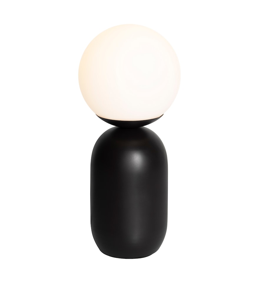 image 1 of Nordlux Notti Indoor Table Lamp Black Metal E14 Hand Blown Glass - Mains Powered, IP20 | Black | Mocha