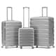 image 1 of Flight Knight Suitcase Set, Large Suitcase, Extra Large Suitcase, Cabin Suitcase 55x40x20cm - 60+ Airlines Approved - EasyJet, Jet2, Ryanair Priority Carry On | Silver | Silver | Large