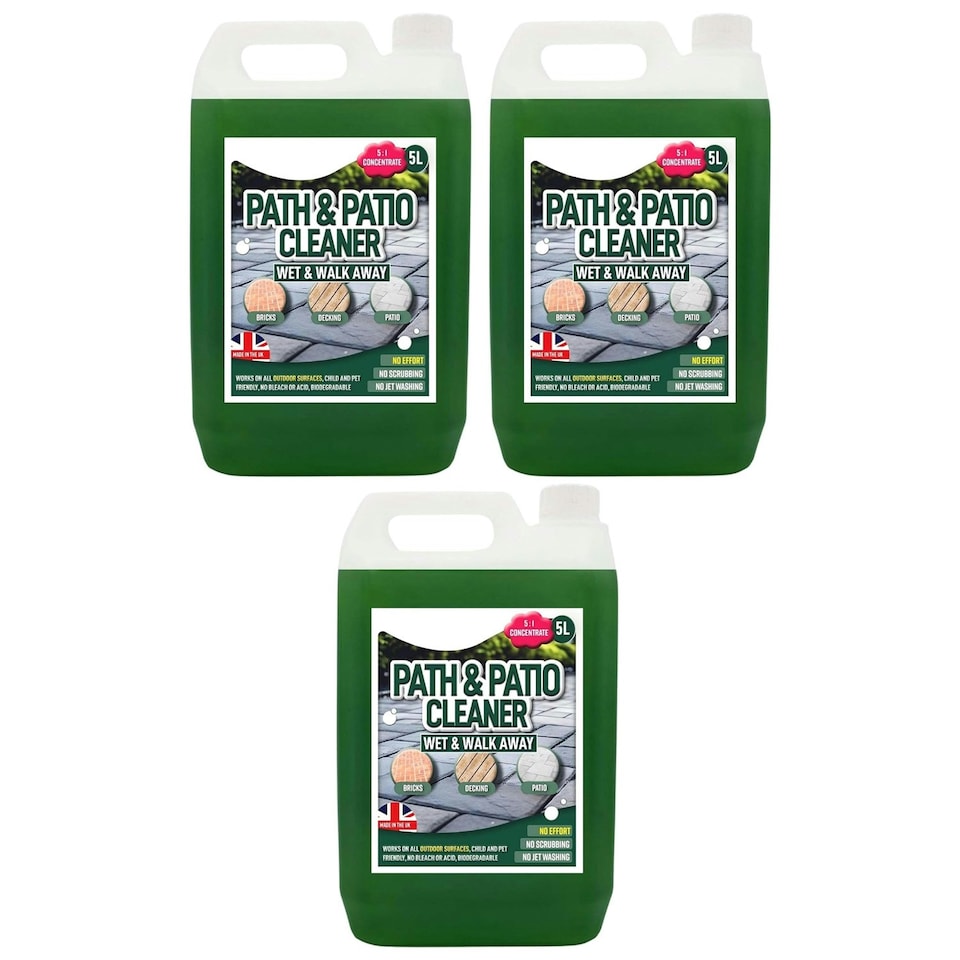 image 1 of 2 x 5 Litre Patio, Path & Driveway Cleaning Solution Removes Stains