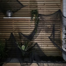 Pack of 12 2.9m Halloween Freaky Fabric Net Decoration in Black